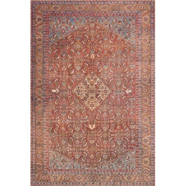 Loloi Rugs LORELQ-06REML160S 1 ft. 6 in. x 1 ft. 6 in. Loren Hand Knotted Rug; Red & Multi LORELQ-06REML160S - main
